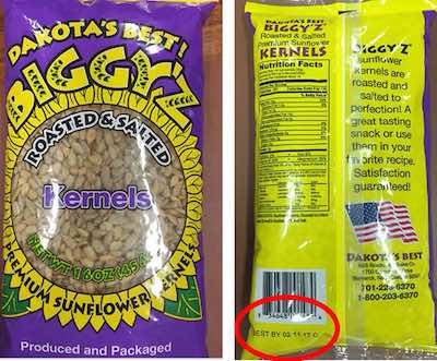 Dakotas Sunflower Kernels Recall