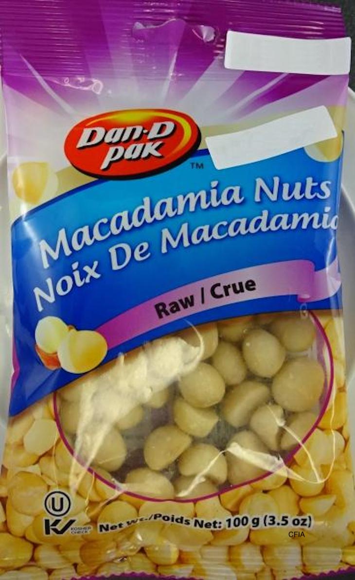 Dan-D Pak Raw Macadamias Recalled For Possible Salmonella