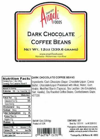 Dark Chocolate Coffee Beans Recall
