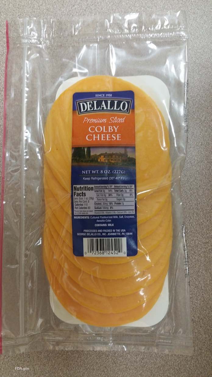 Delallo Sliced Colby Cheese Listeria Recall