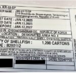 Do Not Sell or Serve Frozen Raw Oysters From Korea