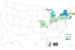 Dole Salad Listeria Outbreak Case Map