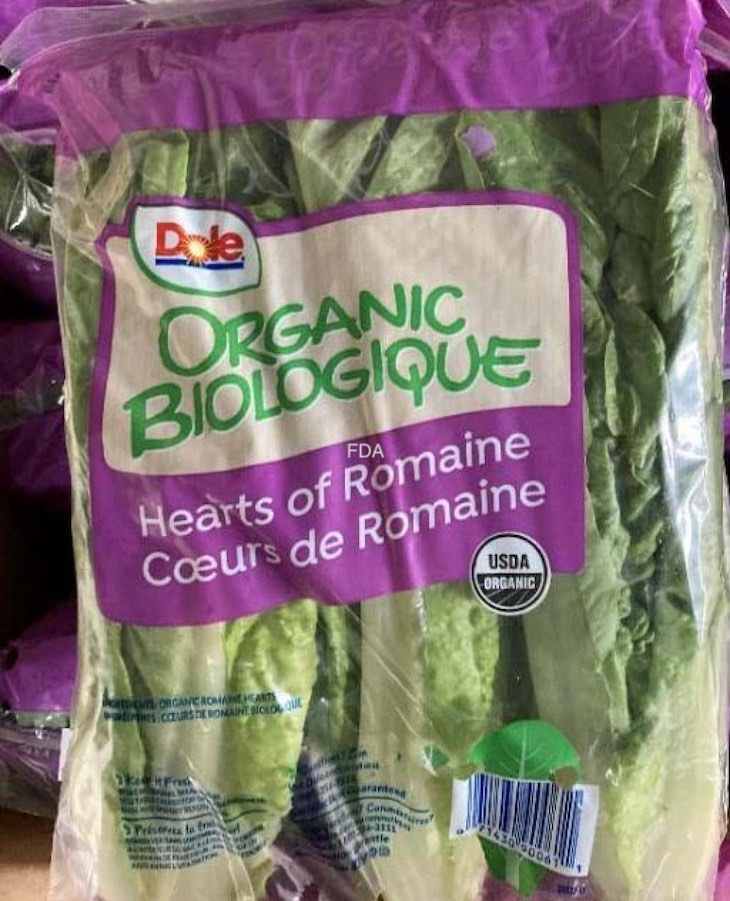 Dole Organic Romaine Hearts Recalled For non-O157 E. coli