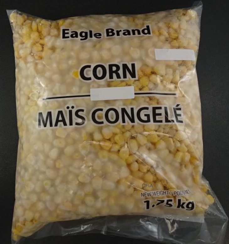 Eagle Frozen Corn Recalled in Canada For Possible Salmonella