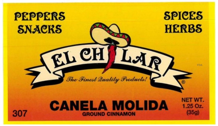 El Chilar Cinnamon Ground Recall Expanded For Traces of Lead