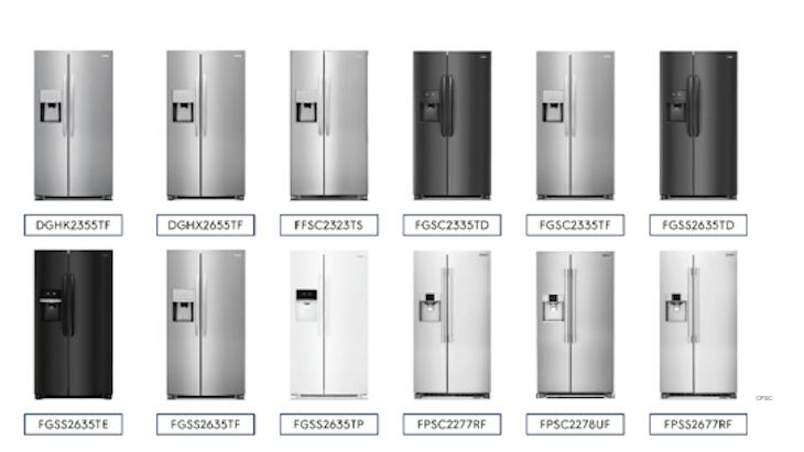 Electrolux Frigidaire Side By Side Refrigerators Recalled 