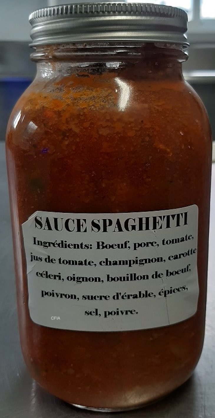 Érablière Godbout Sauce Spaghetti Recalled For Possible Botulism