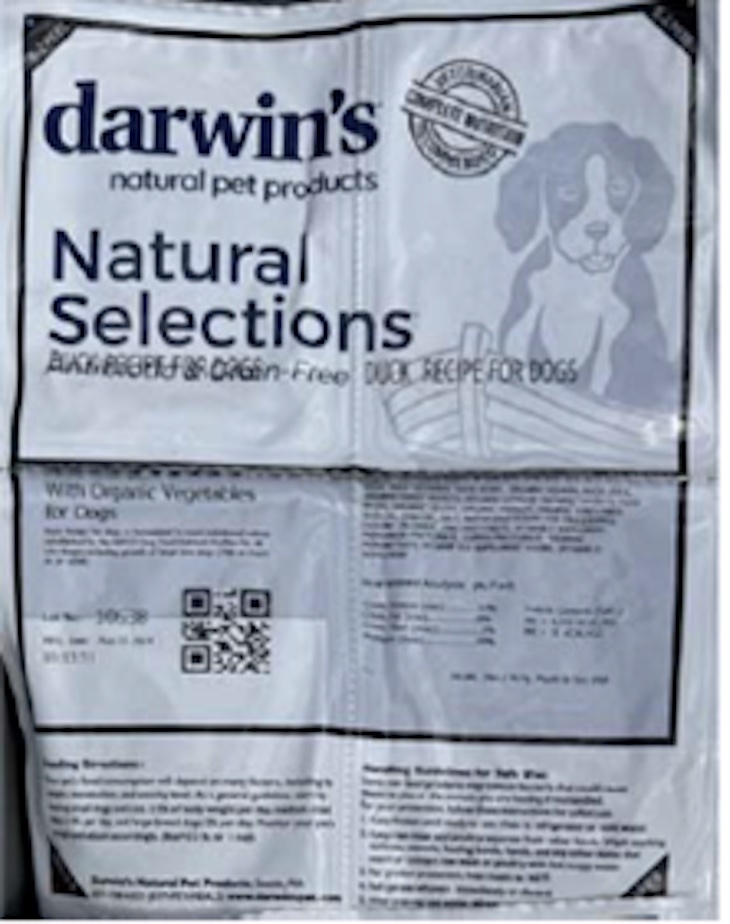 FDA Warning About Darwin's Natural Dog Food For Contamination