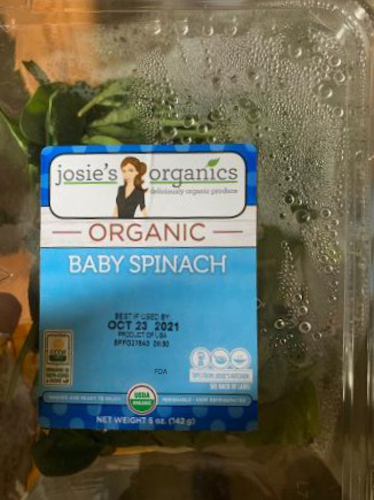 Top 10 Food Poisoning Outbreaks of 2020: Josie's Organics Baby Spinach