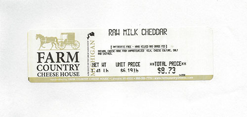 Farm Country Cheese House Raw Cheddar Recall