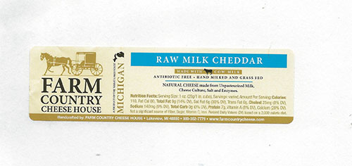 Farm Country Cheese House Raw Milk Cheddar Recall