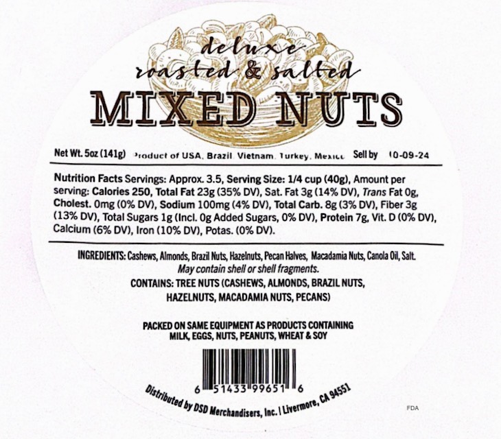Farm Fresh to You Deluxe Mixed Nuts Recalled For Peanuts