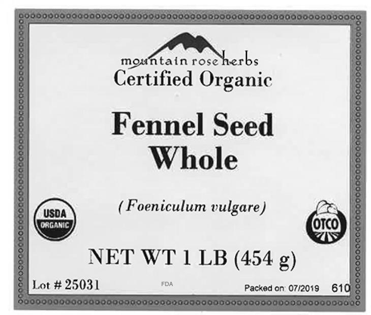 Mountain Rose Herbs Fennel Recalled For Possible Salmonella