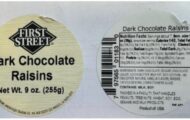 First Street Dark Chocolate Raisins Recalled For Peanuts