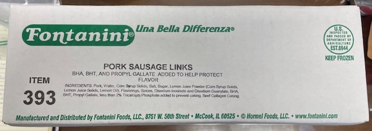 Fontanini Pork Sausage Links Recalled For Plastic Pieces