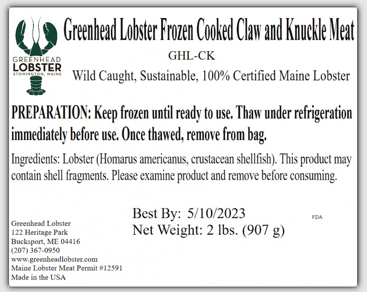 Frozen Greenhead Lobster Recalled For Possible Listeria Contamination