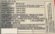 Frozen Raw Half Shell Korean Oysters Recalled For Norovirus