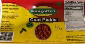 Gangothri Goat Pickles Recalled For Lack of Inspection