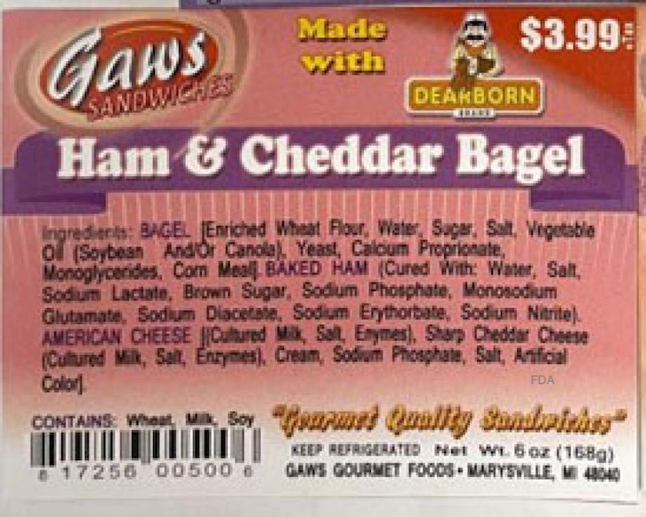 Gaw's Sub and Bagel Sandwiches Recalled For Sesame