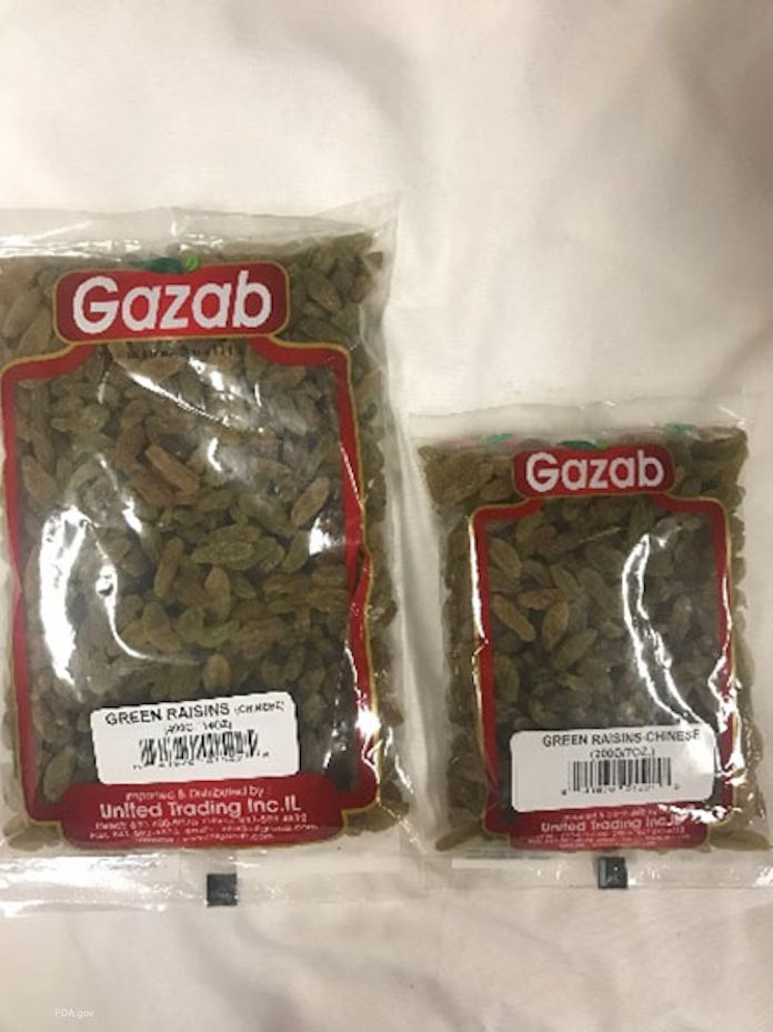 Gazab Green Raisins Recall