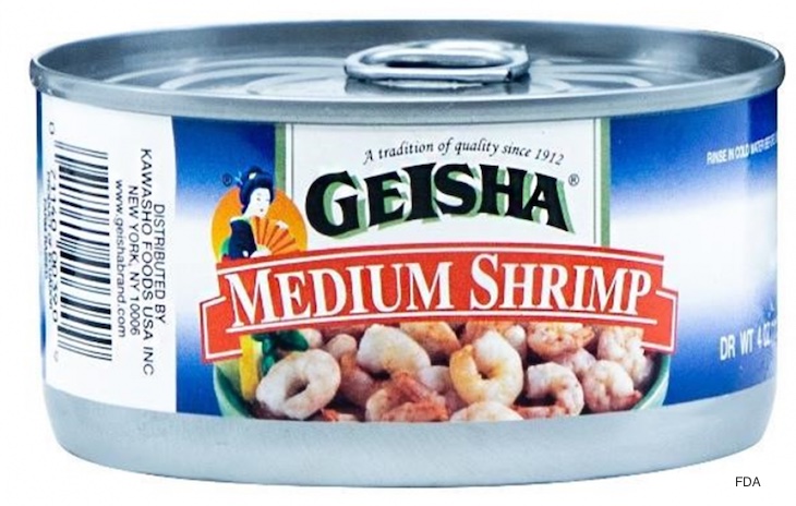 Recall of Geisha Canned Shrimp For Possible Botulism Expanded