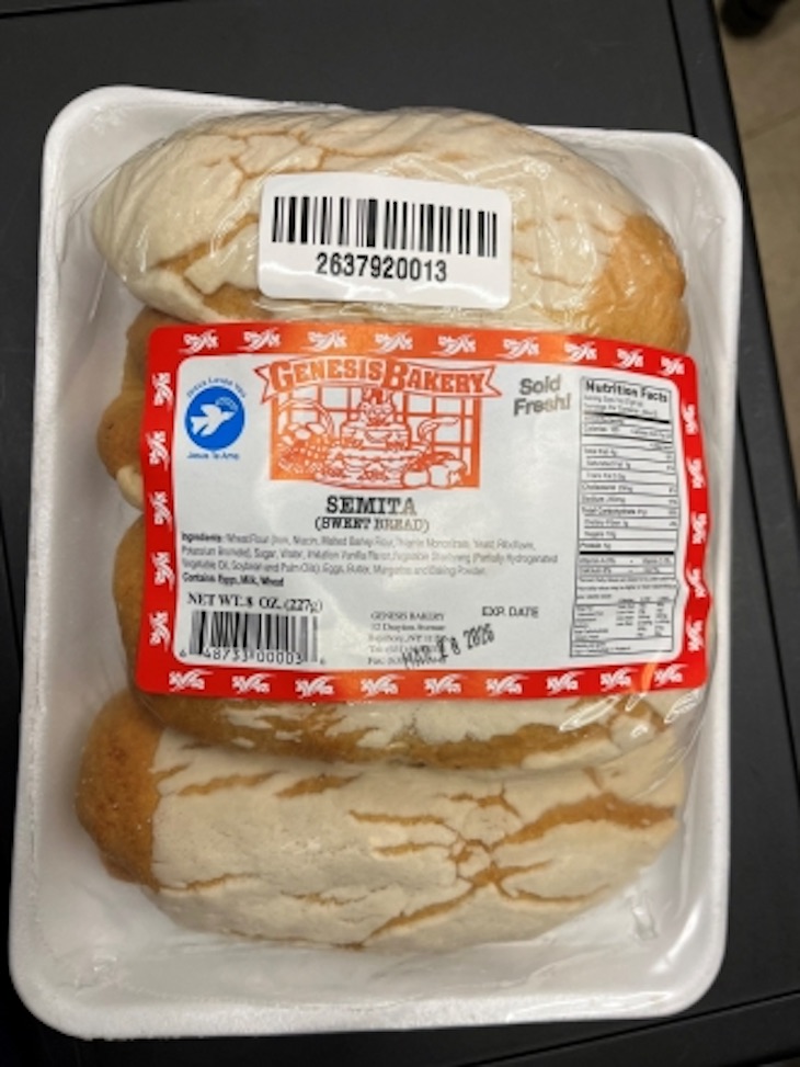 Genesis Semita and Pan Chapin Sweet Breads Recalled For Soy