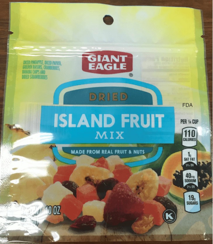 Giant Eagle Dried Island Fruit Mix Recalled For Undeclared Allergens