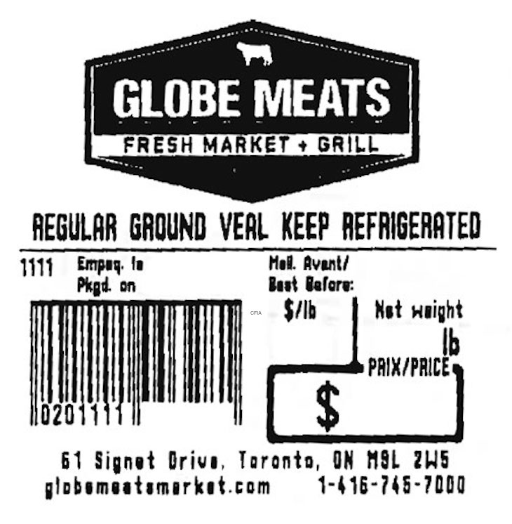 Globe Meats Fresh Market & Grill Veal Recalled For E. coli O157:H7