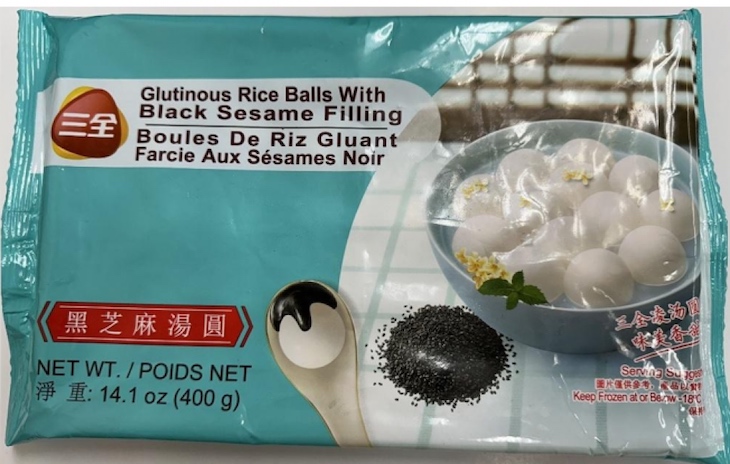 Glutinous Rice Balls With Black Sesame Filling Recalled For Peanut