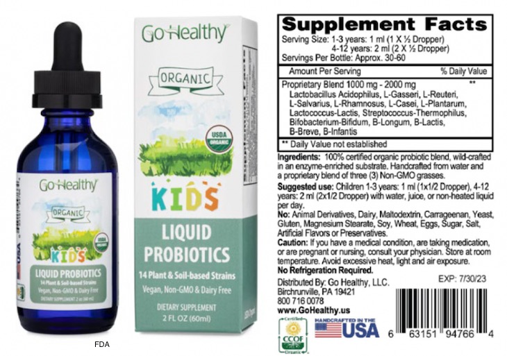 GoHealthy Probiotics Recalled for Potential Microbial Growth
