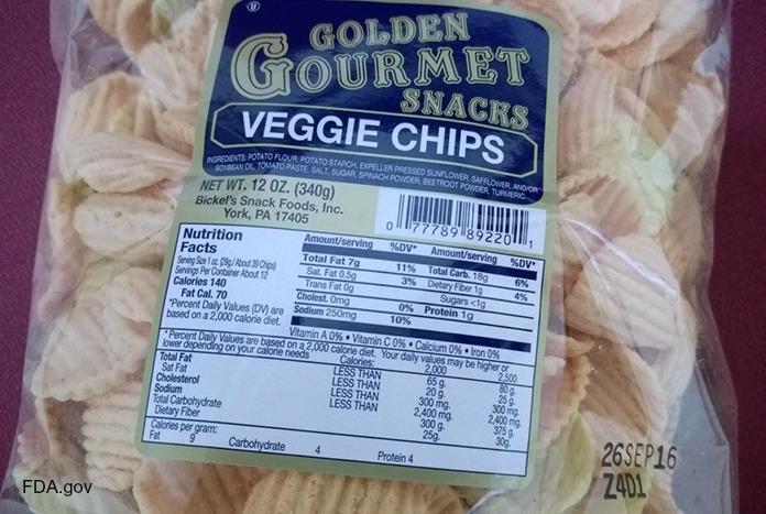 Golden Gourmet Veggie Chips Recall
