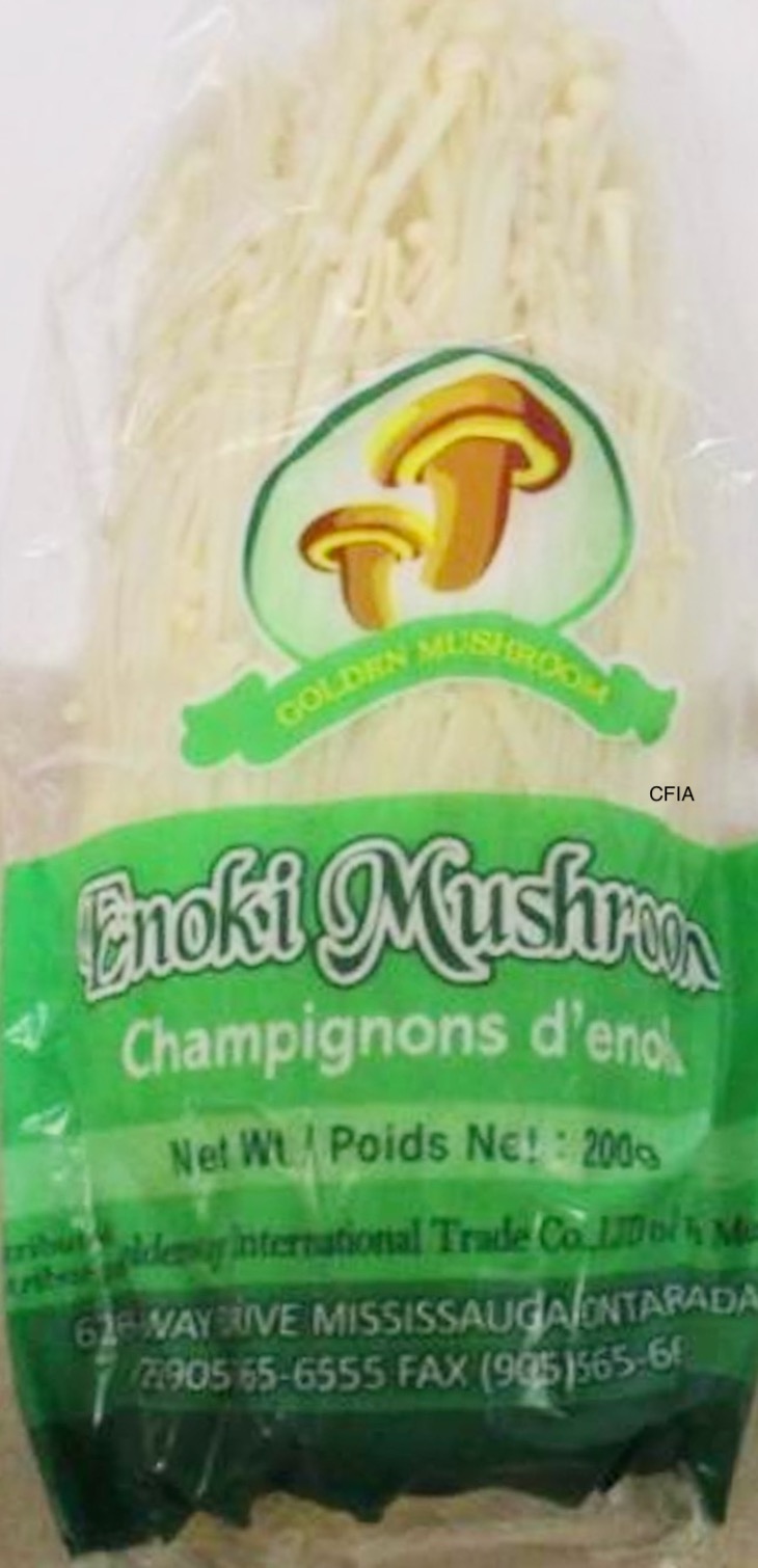 Golden Mushroom Enoki Mushrooms Recalled in Canada For Listeria