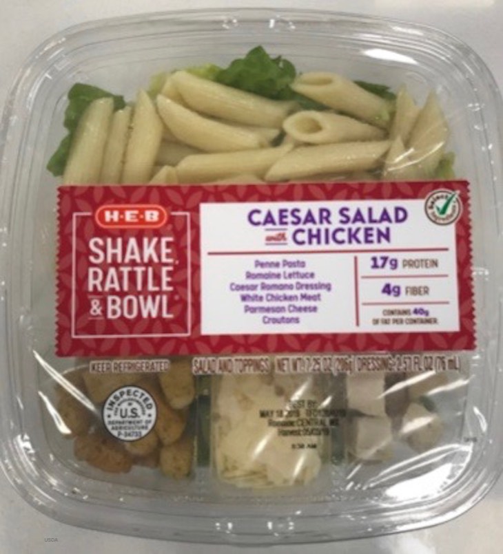 HEB Chicken Caesar Salad Recalled For Undeclared Anchovies