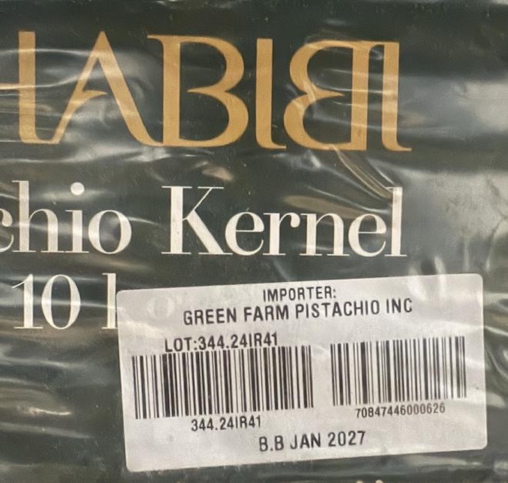 Habibi Pistachio Kernel Recalled For Possible Salmonella