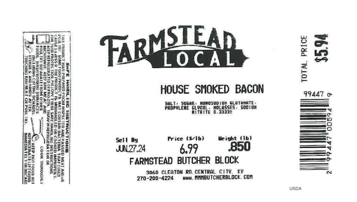 Health Alert For Farmstead Bacon For Sodium Nitrite Levels