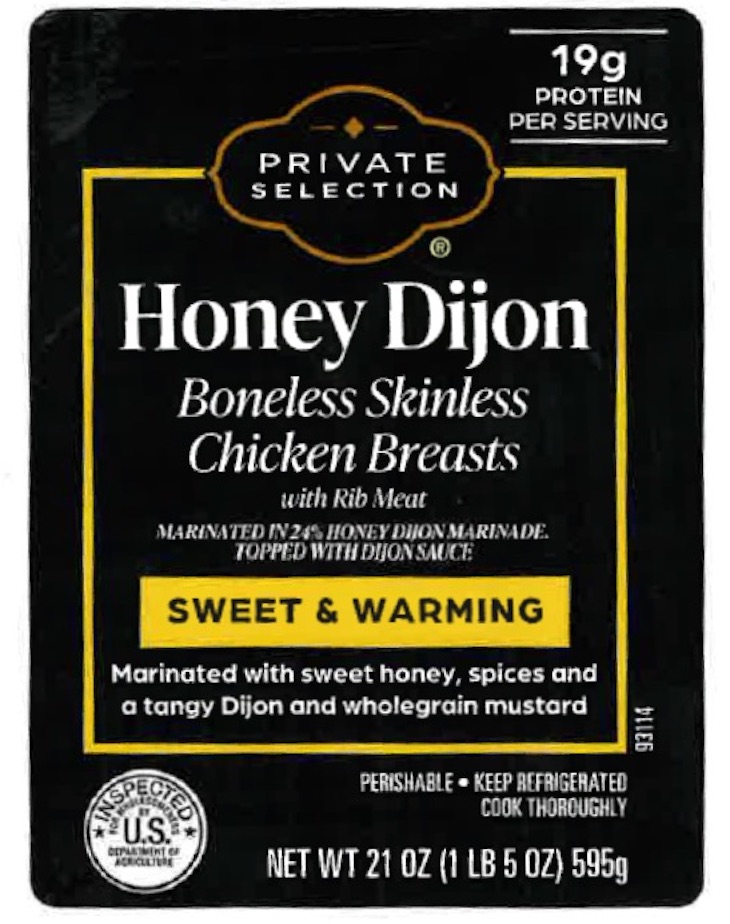 Health Alert For Private Selection Honey Dijon Chicken Breast