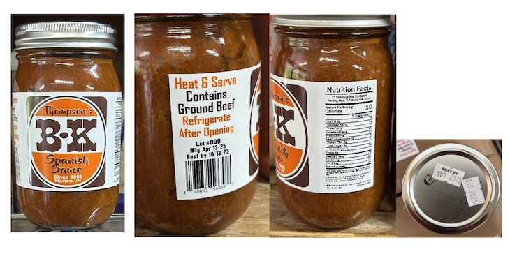 Health Alert For Thompson's B-K Sauces For Lack of Inspection