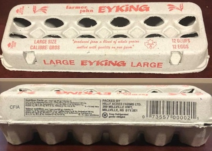 Hilly Acres Farm Eggs Recalled in Canada for Possible Salmonella