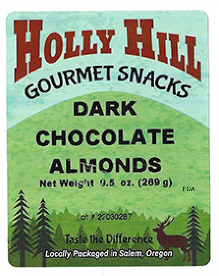 Holly Hill Dark Chocolate Almonds Recalled For Undeclared Milk