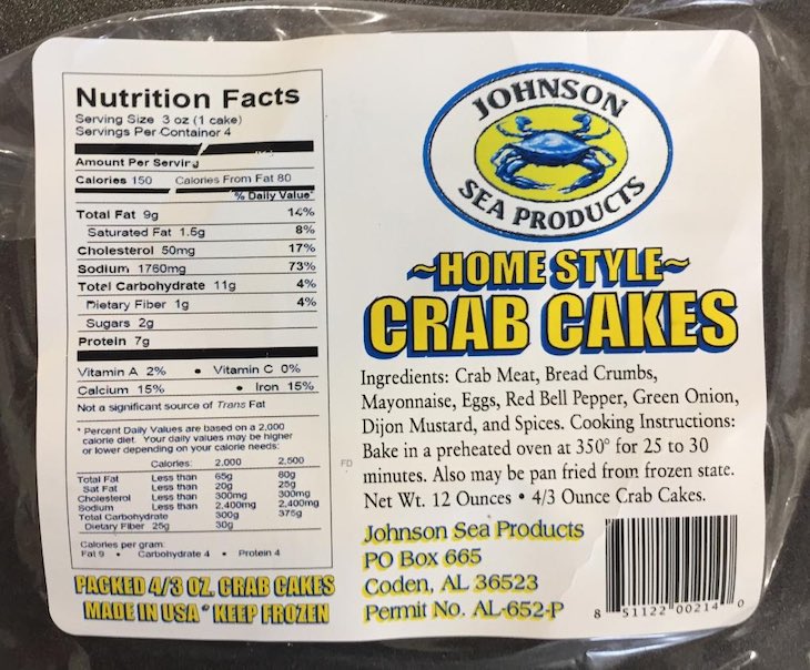 Home Style Crab Cakes Recalled For Undeclared Wheat and Soy