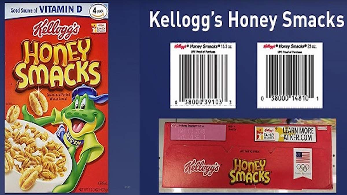 Kellogg's Salmonella Honey Smacks 71218