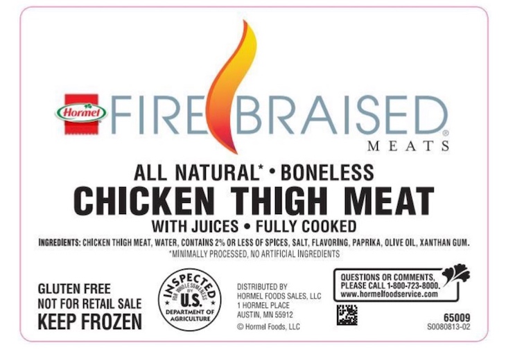 Hormel Fire Braised Meats Chicken Products Recalled For Metal