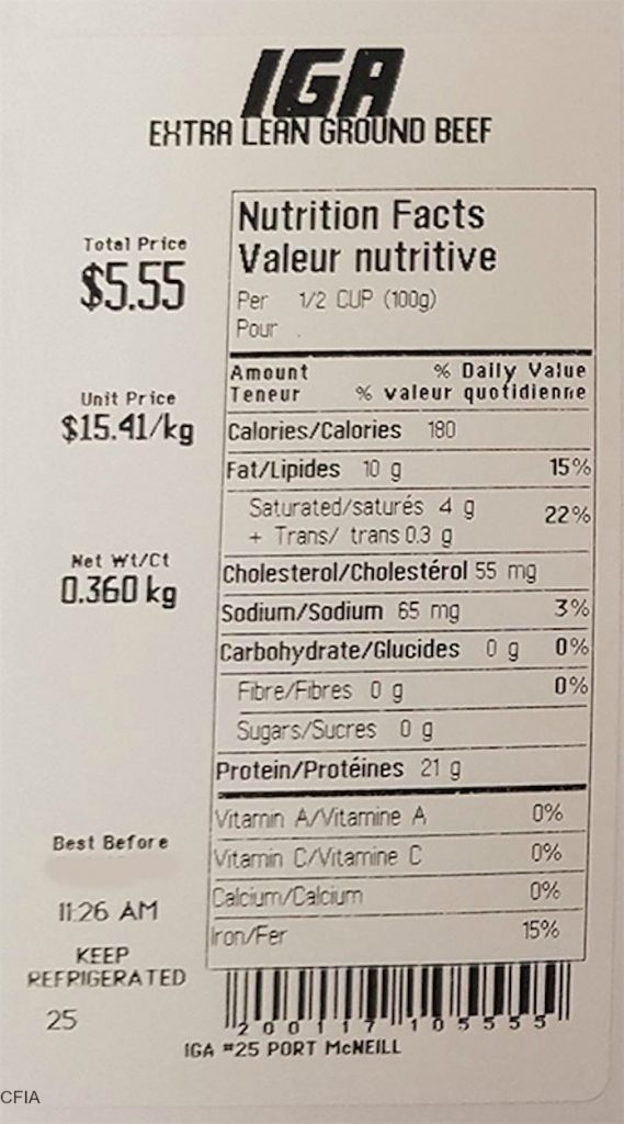 IGA Ground Meat Recalled in One Store in Canada for Metal Shavings