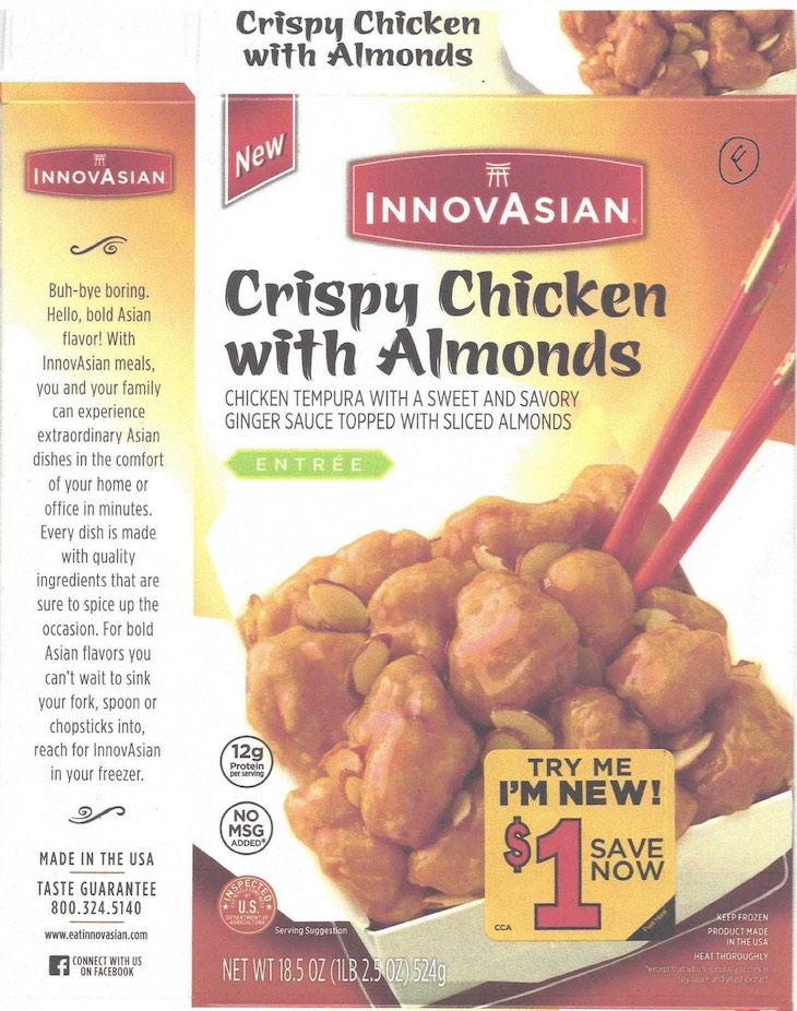Innovasian Crispy Chicken with Almonds Recalled For Shrimp