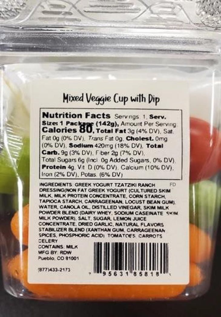 J&O Mixed Veggie Cup Recalled For Undeclared Egg