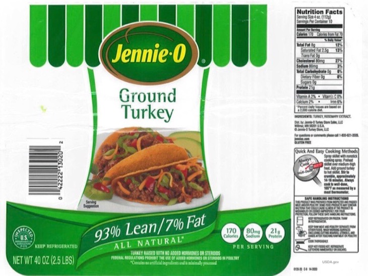 Jennie-O Ground Turkey Salmonella Outbreak Recall