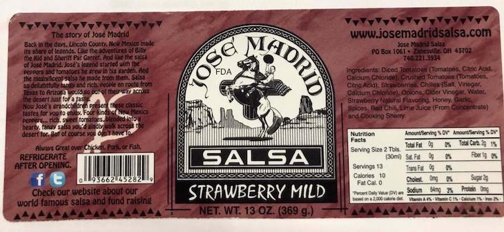 Jose Madrid Salsa Recalls Strawberry Mild Salsa For Anchovies