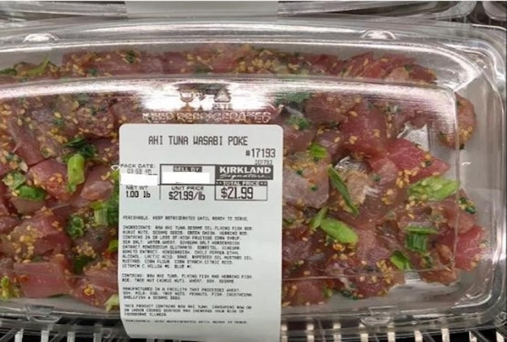 Kirkland Ahi Tuna Wasabi Poke Recalled For Possible Listeria