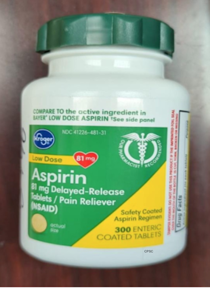 Kroger Aspirin and Ibuprofen Recalled For No Child Resistant Packaging