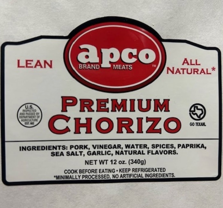 LEAN apco Premium Chorizo Recalled For Foreign Material 